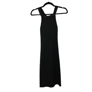 Nordstroms Black Swan Black Halter Dress w/Jeweled Neckline & TwistTie Open Back